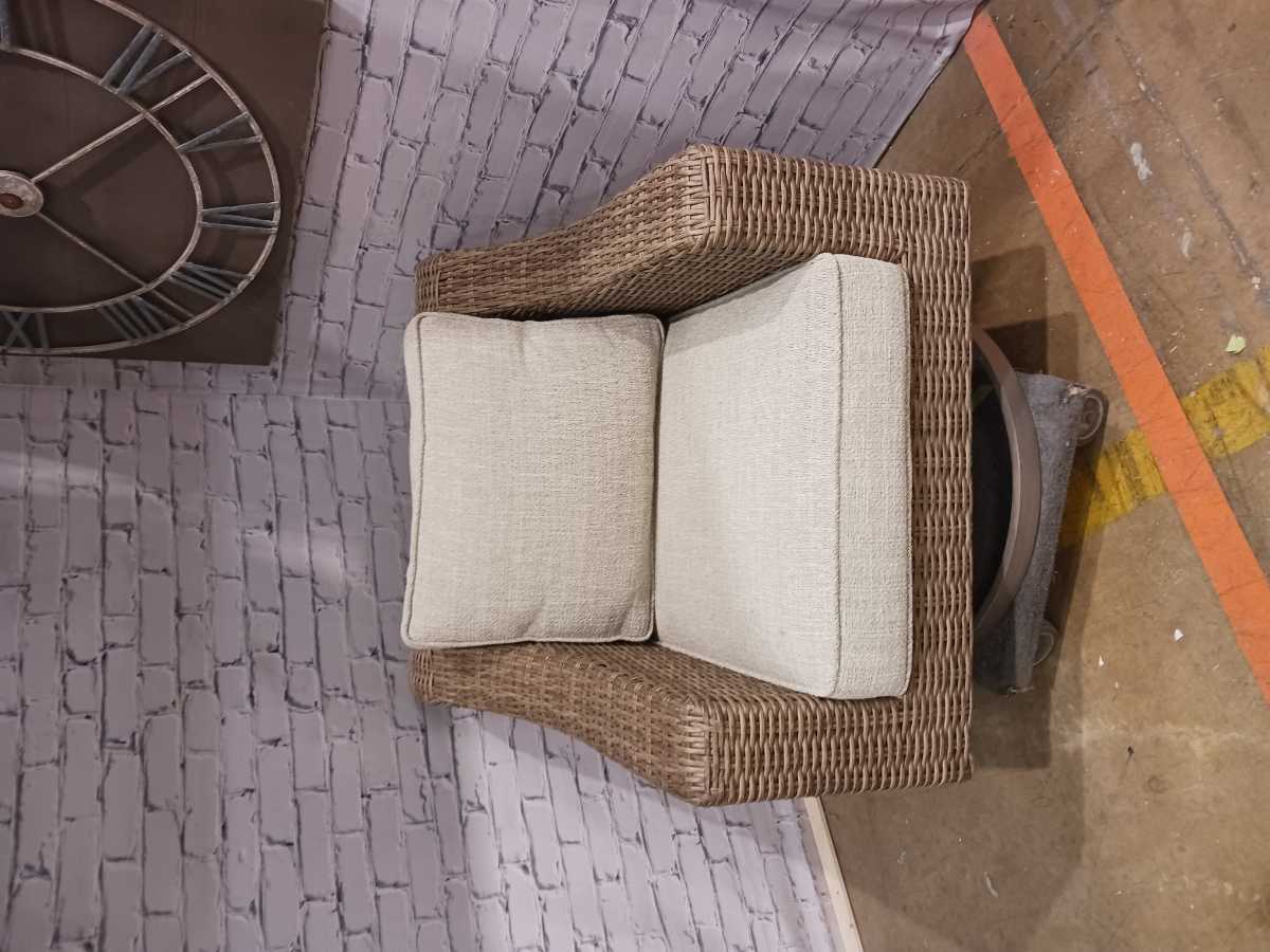 Beachcroft Outdoor Swivel Lounge Chair with Cushion - Beige - Gallery Image 5